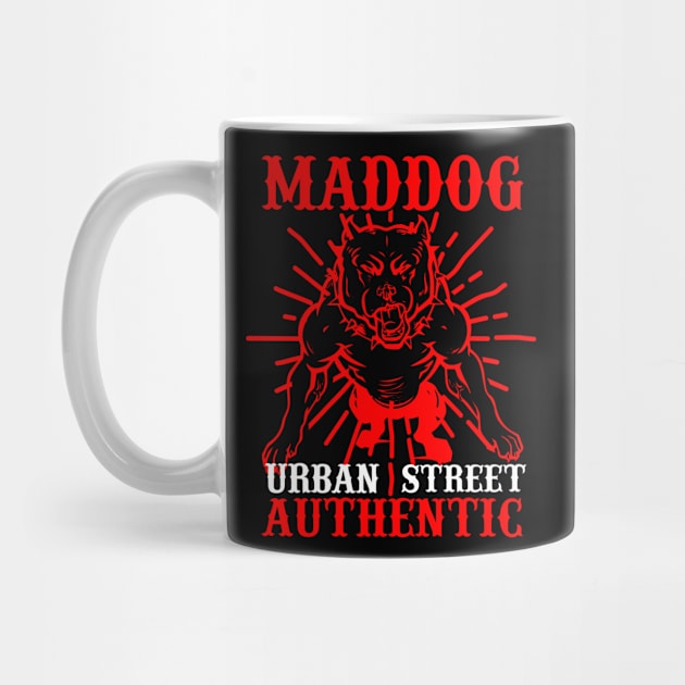 MAD DOG  Bulldog Art Design Gift Tshirt by gdimido